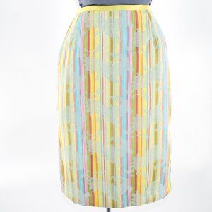 Cynthia Steffe Stripes/Paisley Pencil Skirt 6 EUC